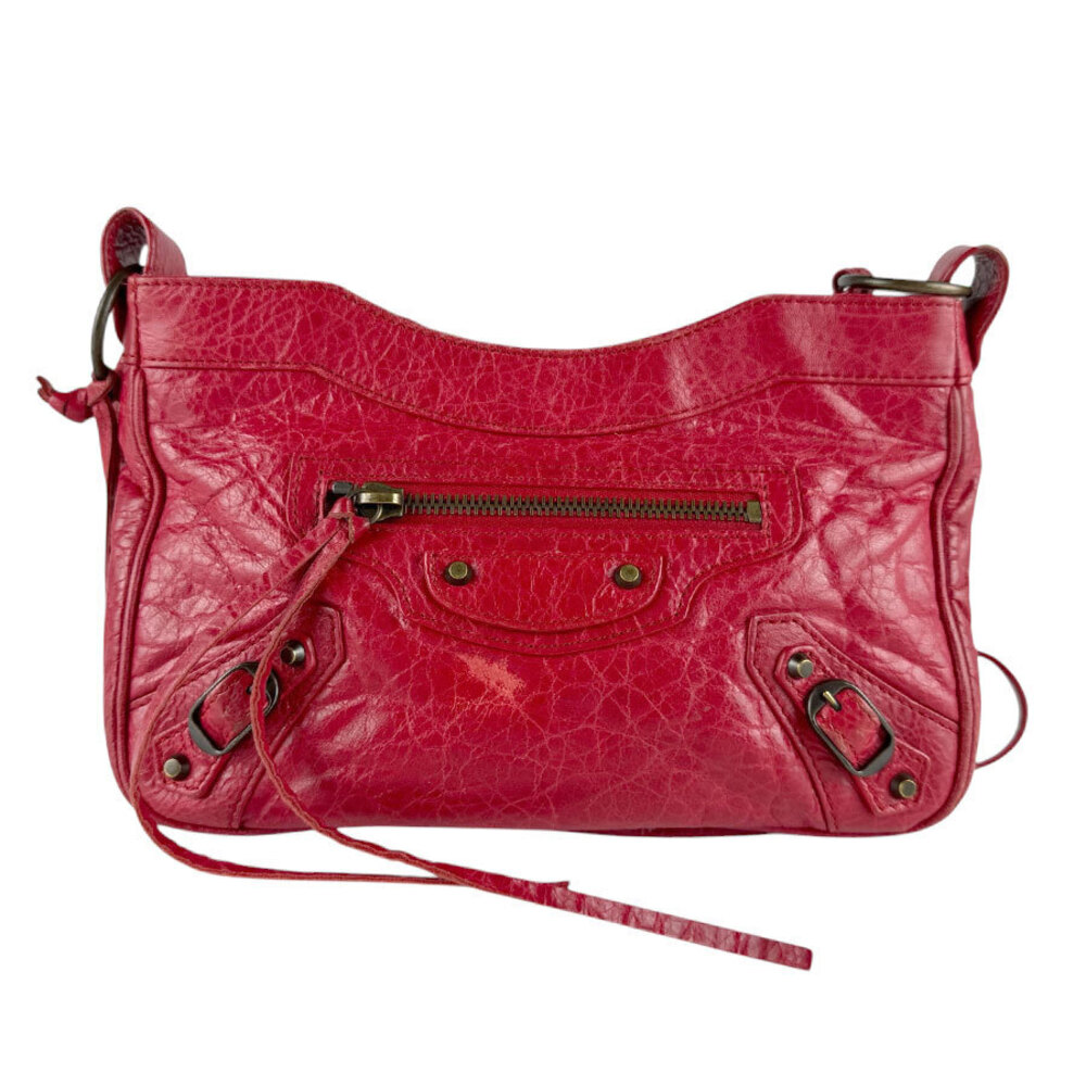 Balenciaga Crossbody Bag The Hip Leather Red